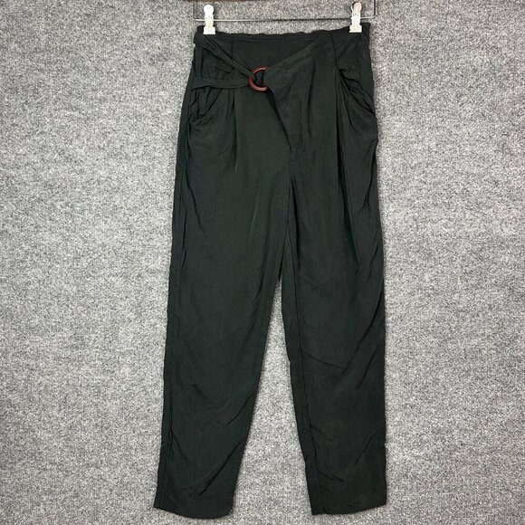 By Anthropologie Women's Cupro Wrap High Rise Trouser Pants Size‎ XS Grey - Picture 1 of 9